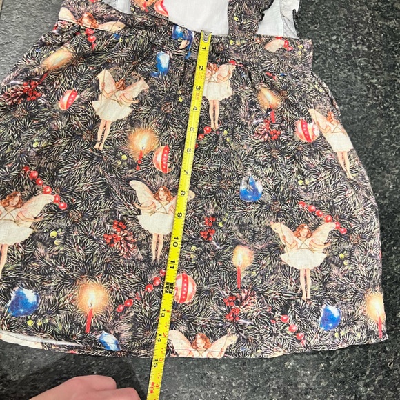 Kip & Co Flower Fairies Christmas Angel Heirloom Linen Pinafore Dress - Picture 11 of 13